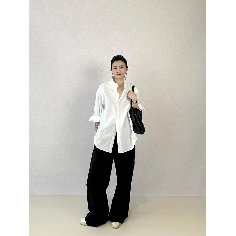 纸感结构廓形衬衫