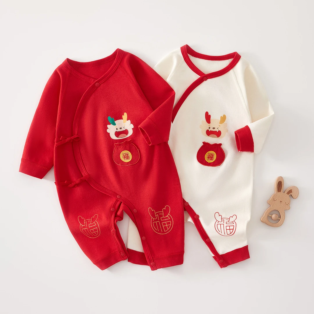 【高品质】巴拉拉新生儿蝴蝶衣纯棉A无骨0~6月宝宝哈衣爬服婴儿连体