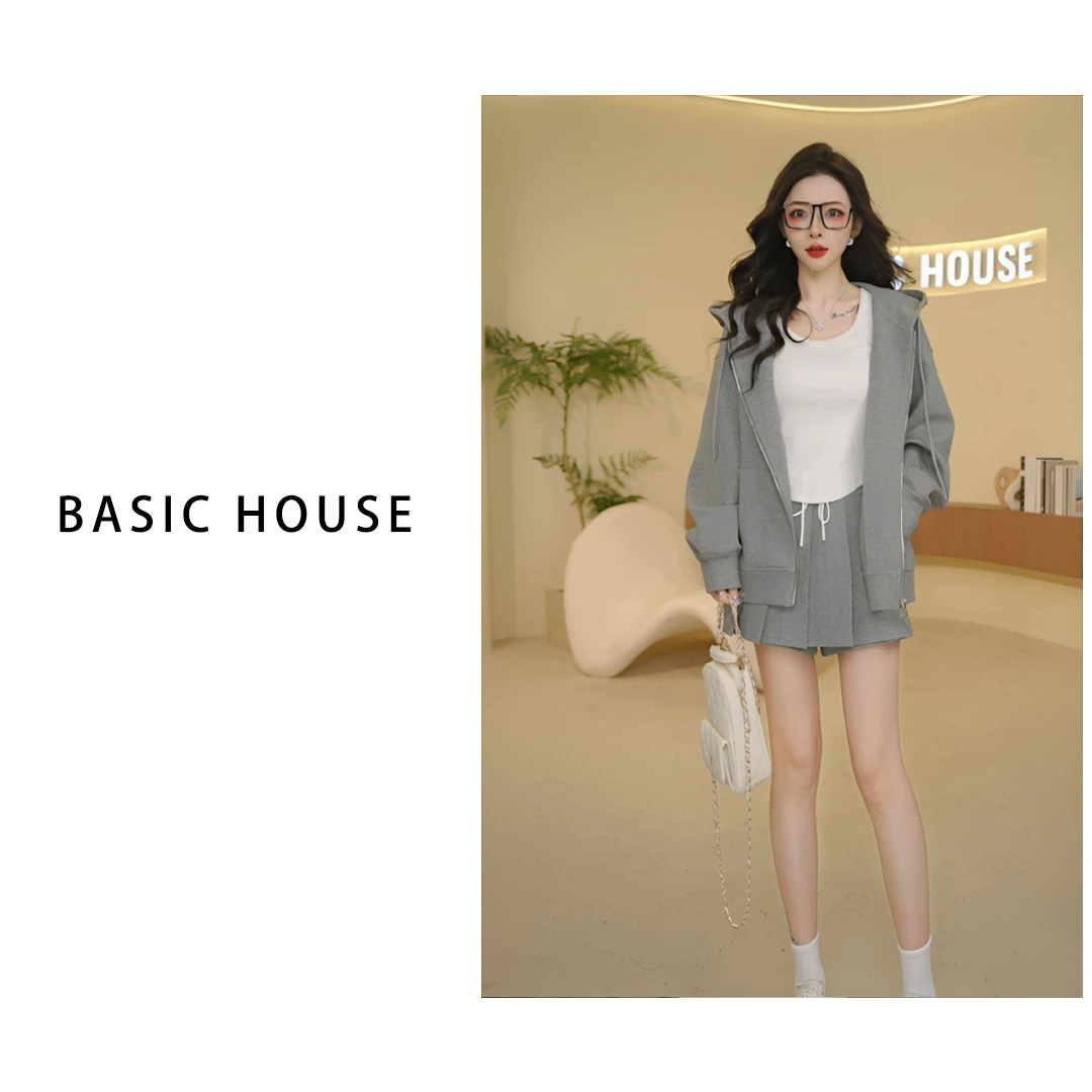 Basic House/百家好2025春季新款设计师时尚气质外套短裙两件套