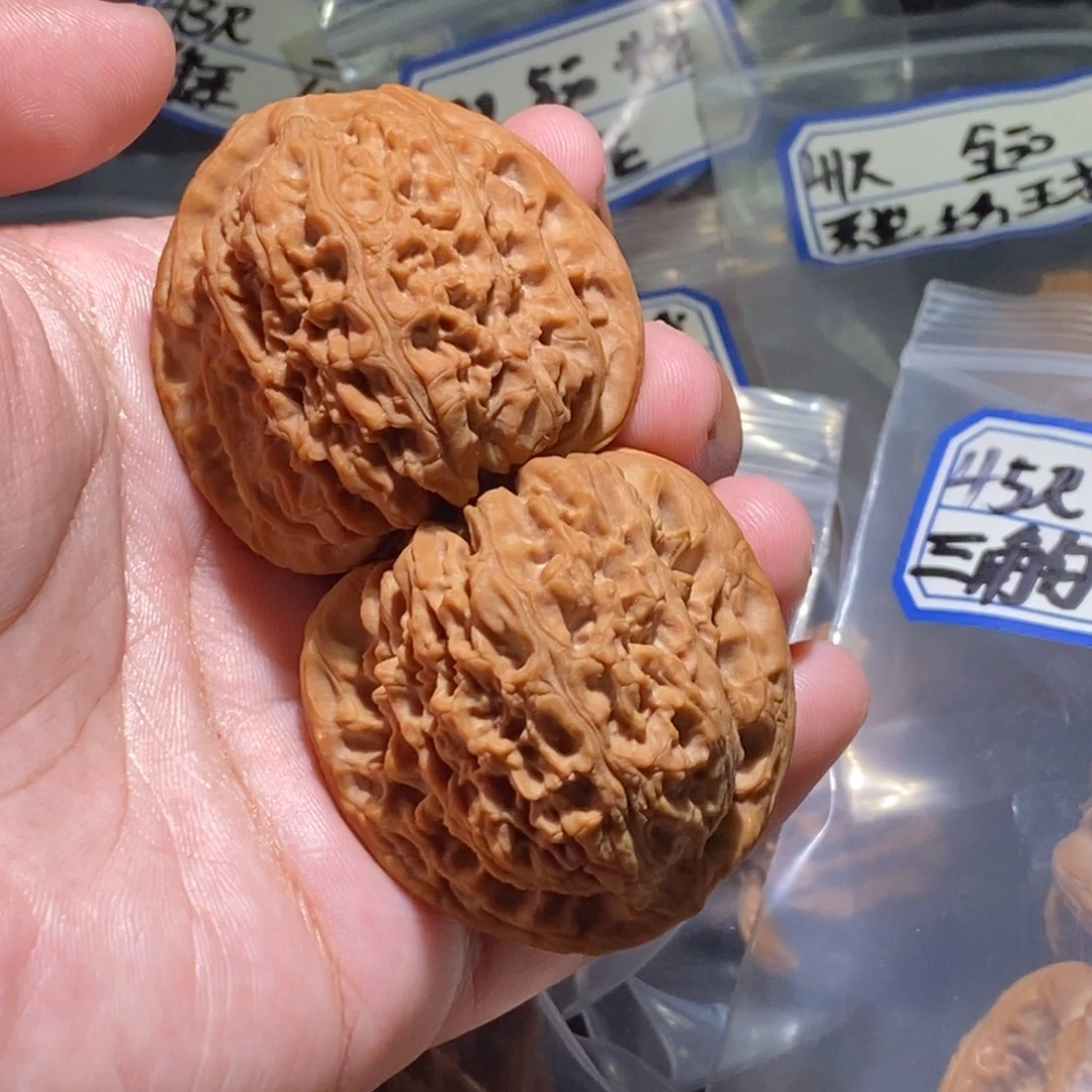 吊坠文玩核桃44全品拉丝凹底南疆