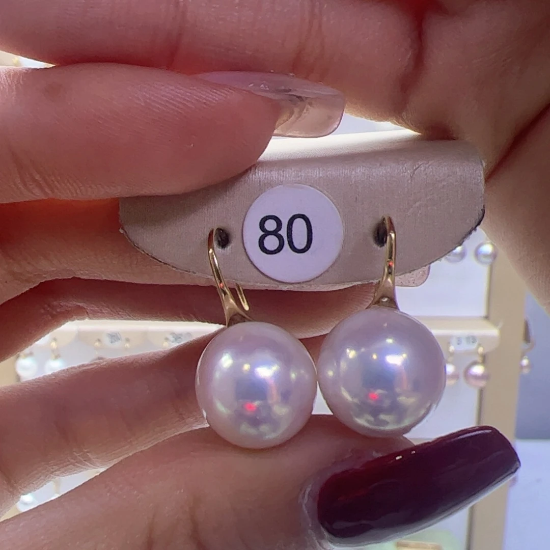 淡水珍珠耳饰18K金镶嵌