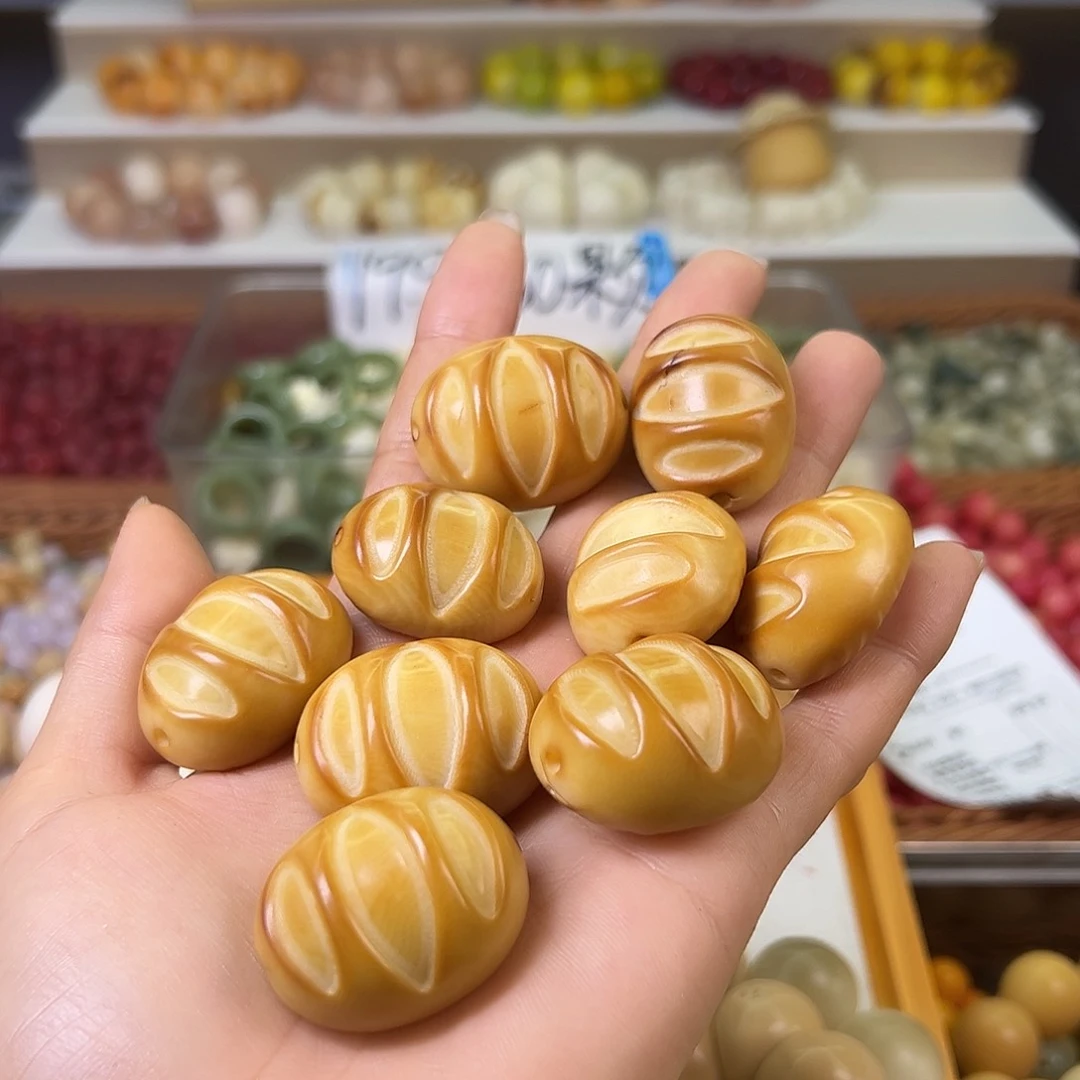 菩提根/象牙果手串瑕疵炭烤法棍10颗表面有裂卡30➕