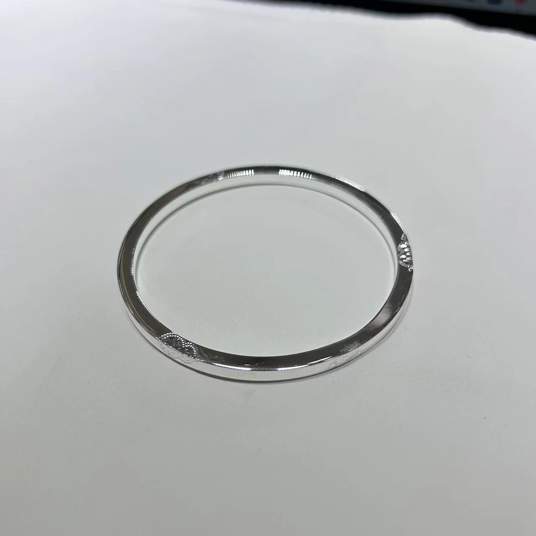 足银手镯 足银999.9葫芦雕花闭口方镯24.5g