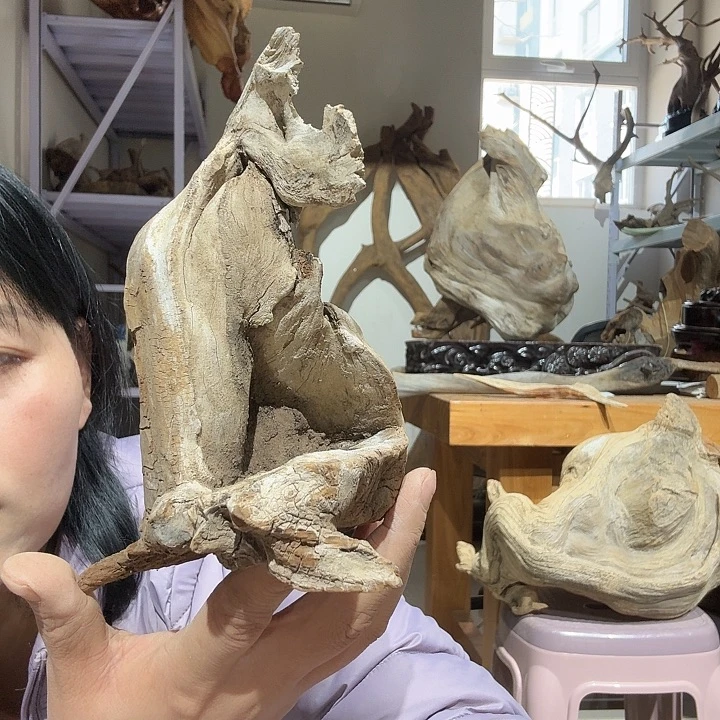 龙****木崖柏毛料摆件制作工艺