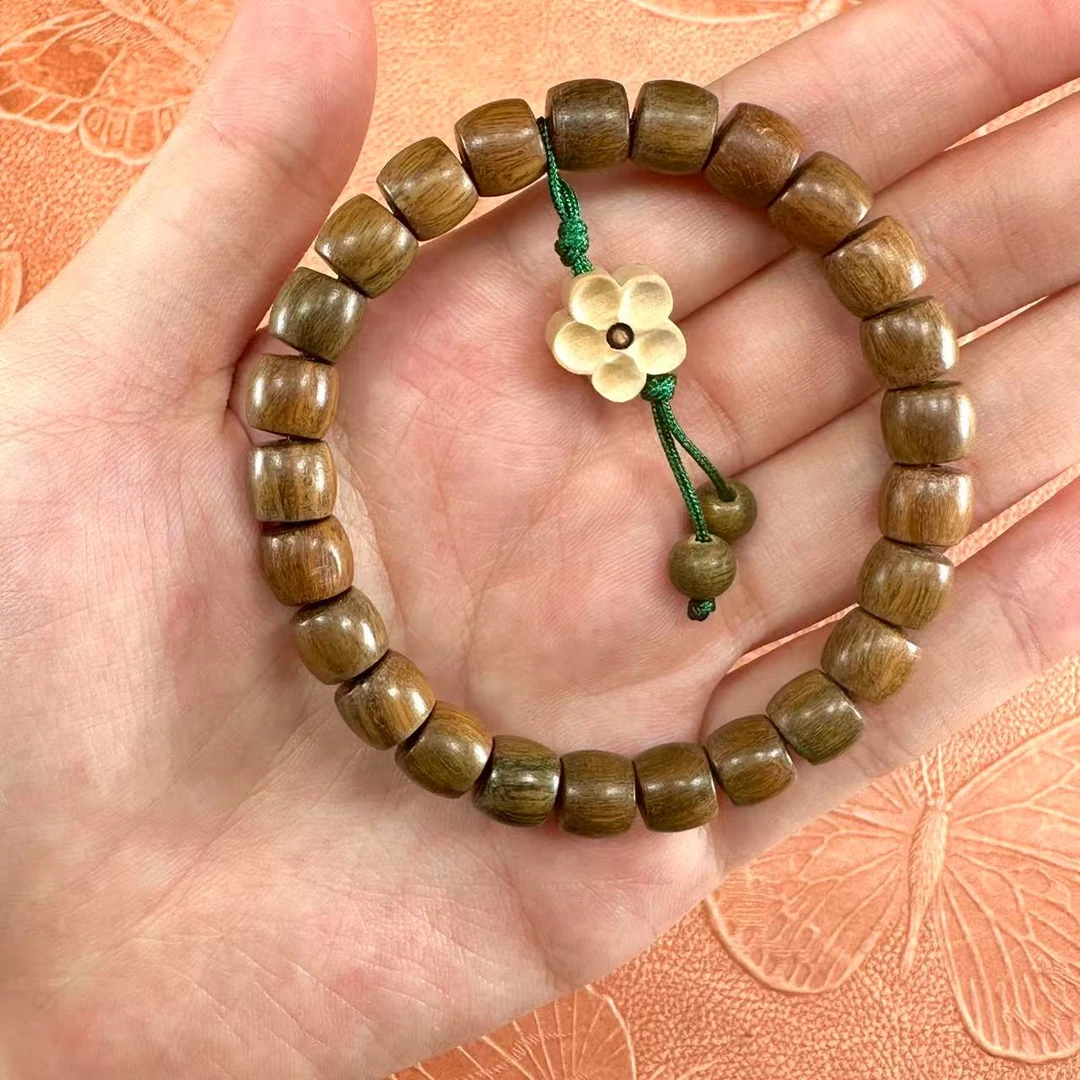 绿檀桶珠带小花挂饰MK167