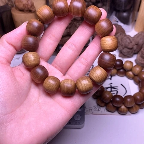 檀香木手串/手链檀香黑肉15/16横纹虎皮沉