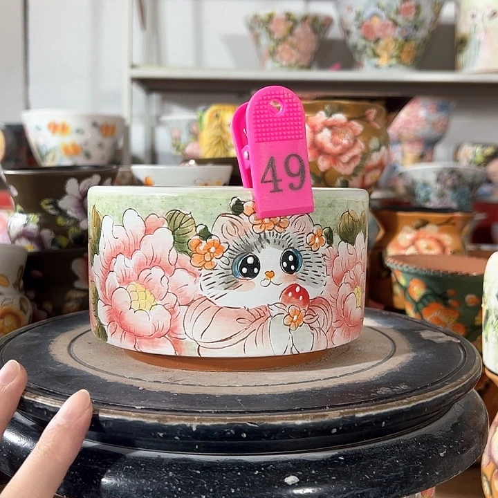 景德镇陶瓷手绘花盆