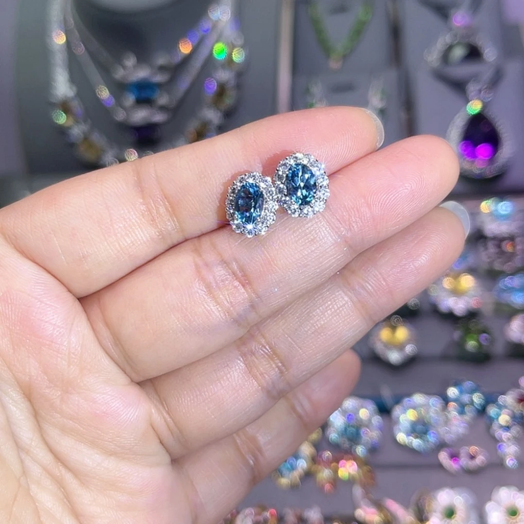 【闪购商品】托帕石耳饰银S925镶嵌