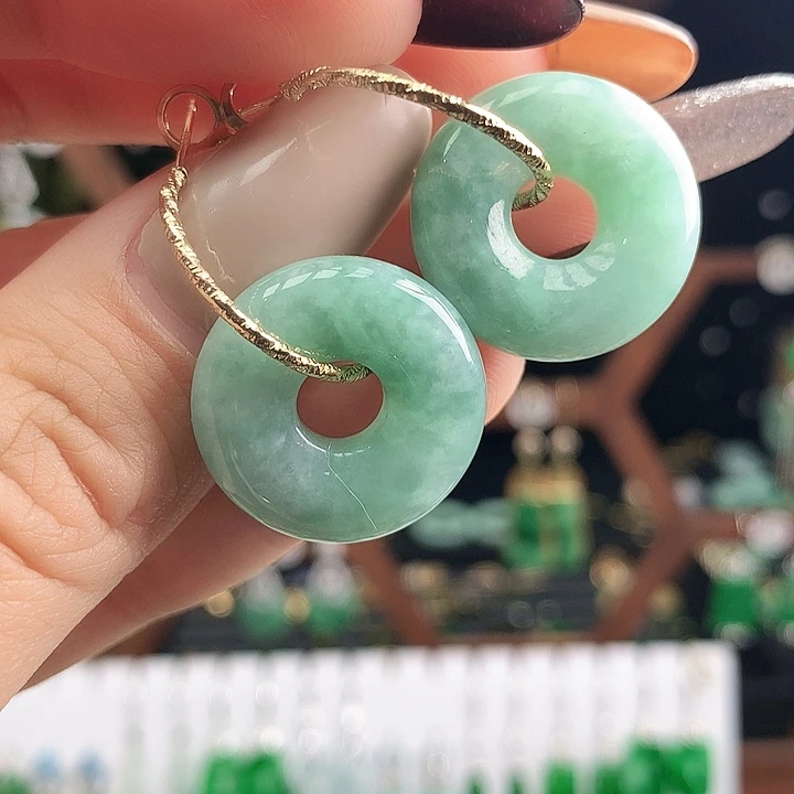 翡翠未镶嵌耳饰耳饰