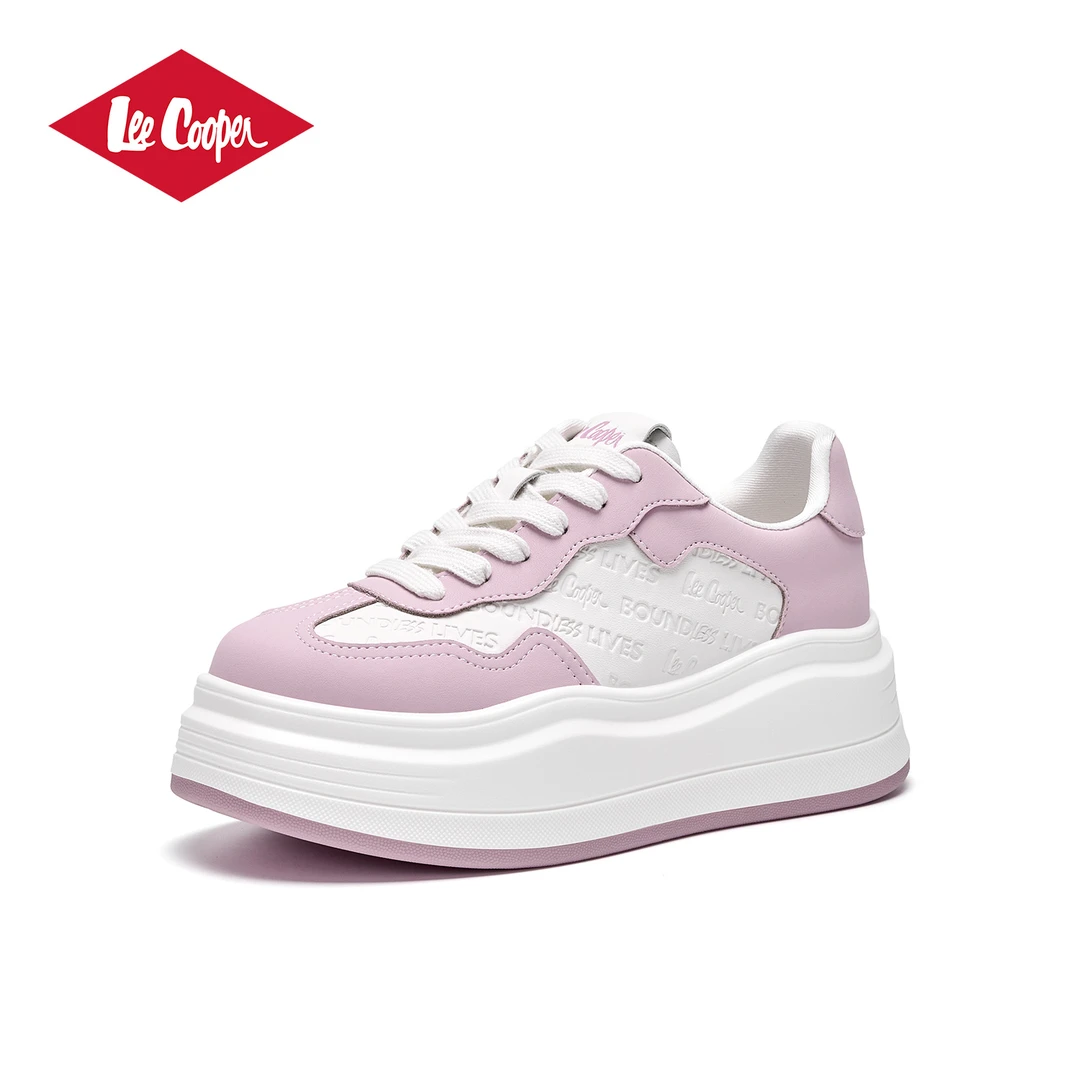 LEE COOPER休闲百搭舒适板鞋女2026春季新款拼色小白鞋厚底松糕鞋