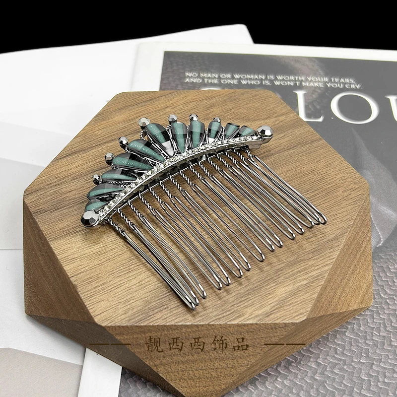 【LXX靓西西】8081 优雅皇冠精致氛围感6.7厘米碎发插梳