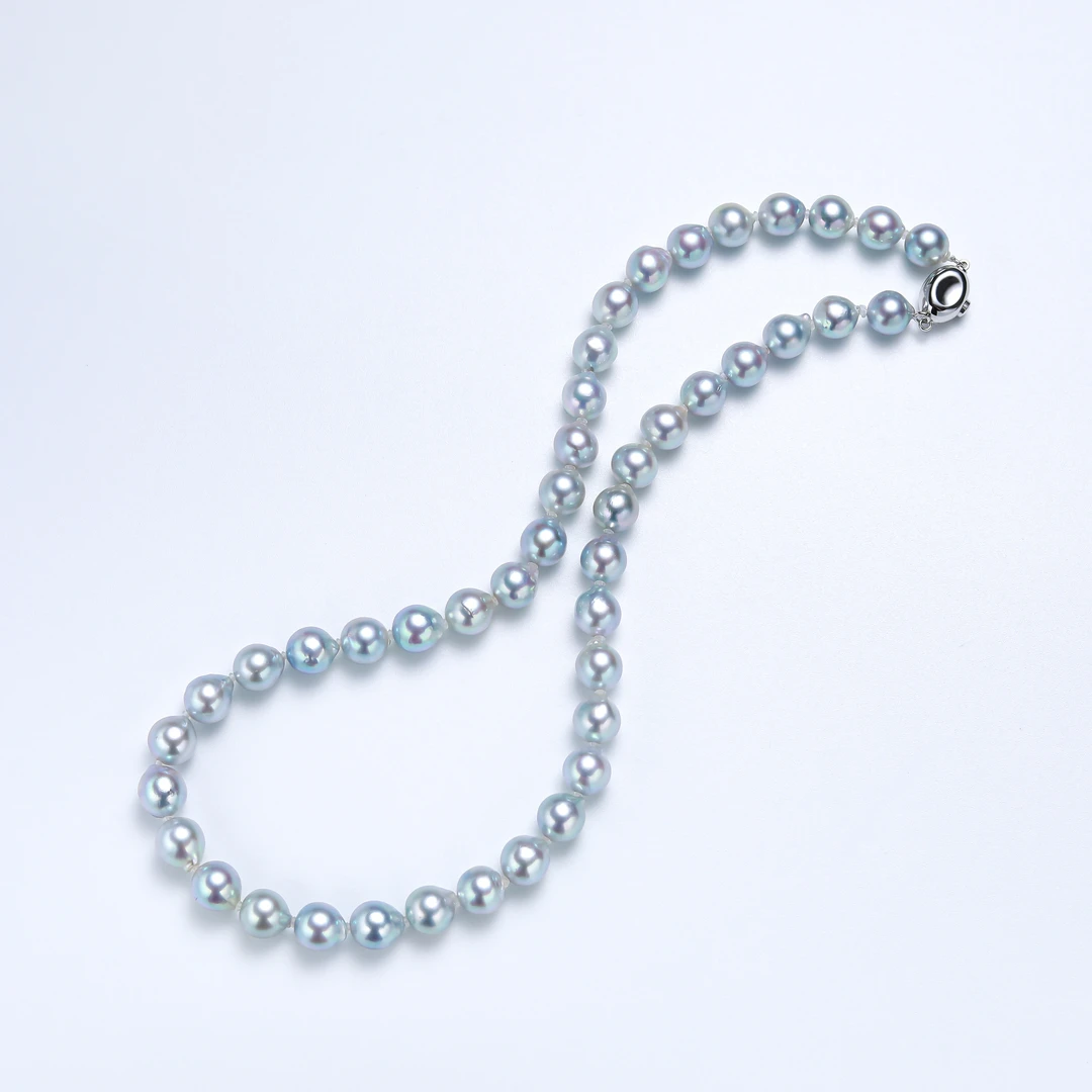 AIKJIANG/爱匠【海水清货】海水akoya真多麻色S925银微巴项链