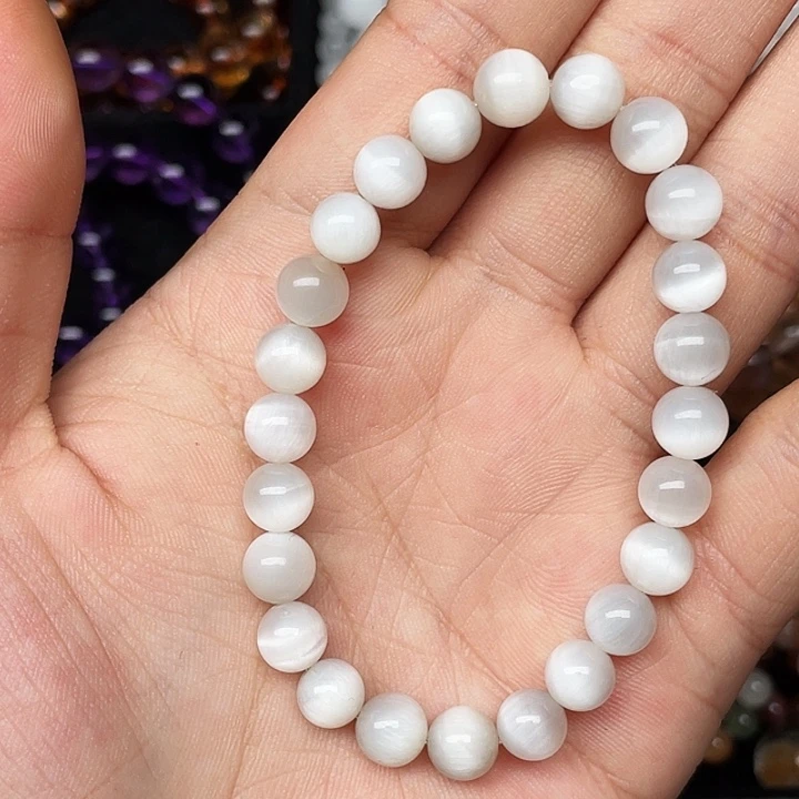 水晶手链未镶嵌木变白兔毛7.9