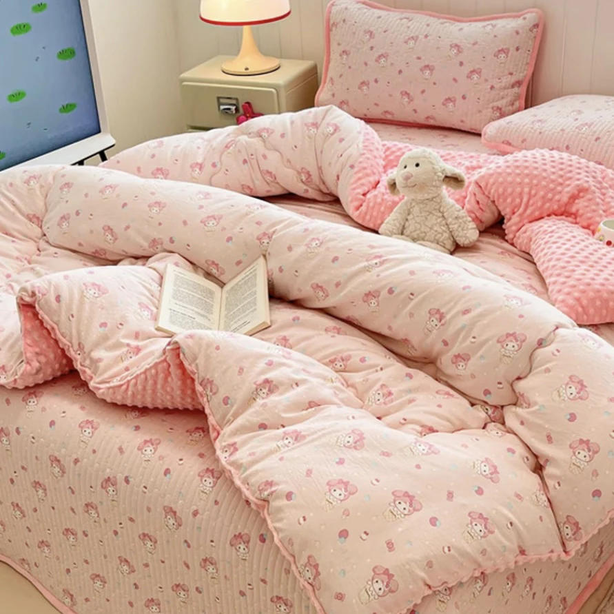 【甜甜美乐蒂豆豆被】200*230cm卡通豆豆绒被子儿童加厚保暖冬被