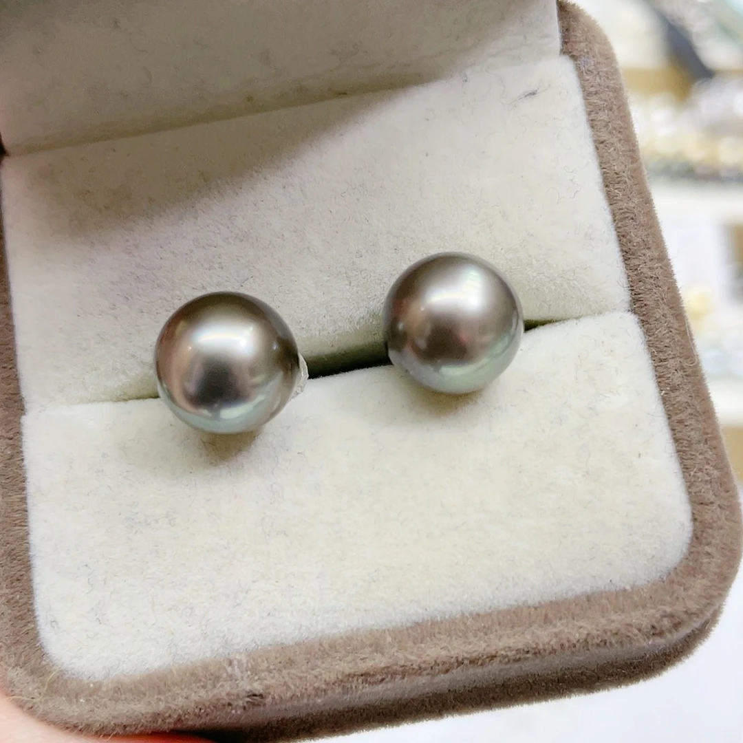 海水珍珠耳饰银S925镶嵌