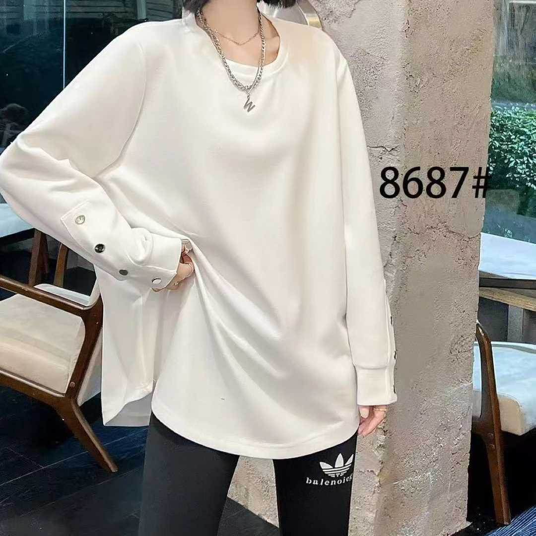 260斤8687袖子纽扣中款衫