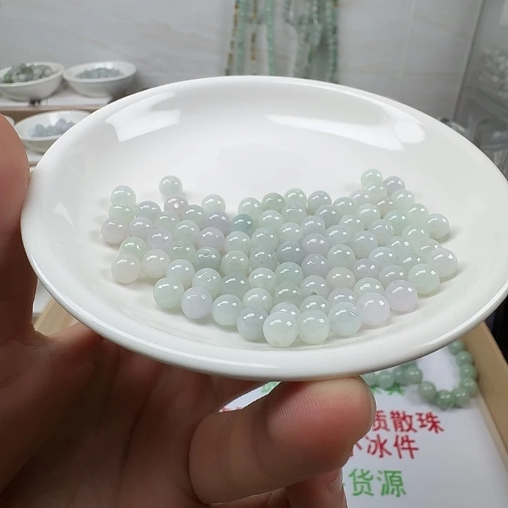 翡翠未镶嵌手链缅甸队翡翠A货卡6mm100颗