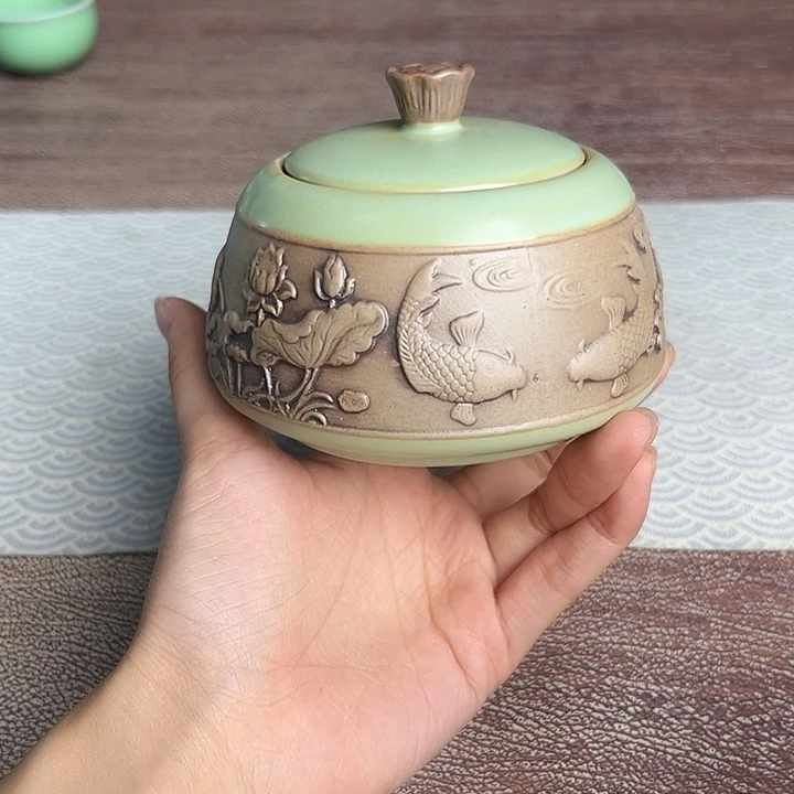 龙泉云间青瓷小米茶器