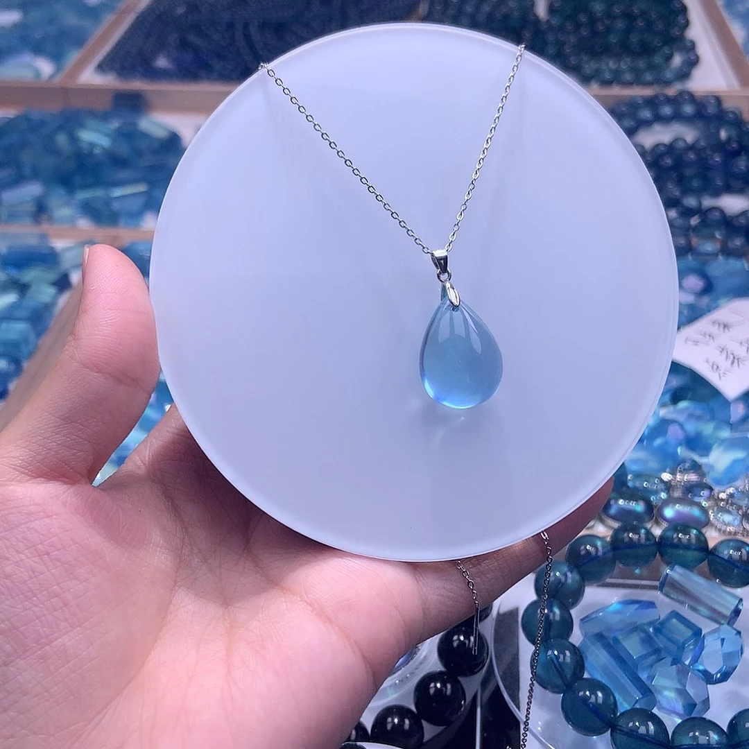 未镶嵌手串海蓝宝石水滴套链180元（叠拍2件）
