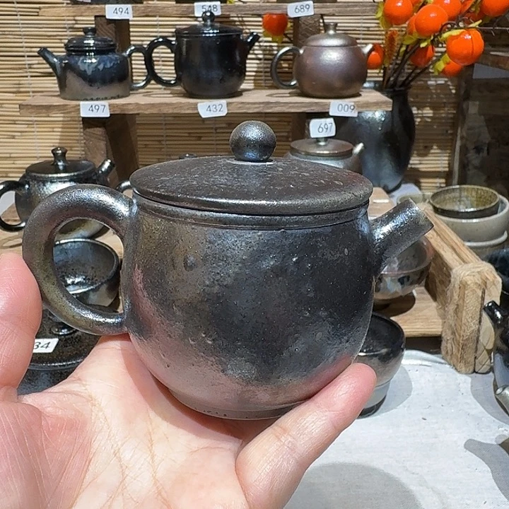壶建水紫陶紫泥柴烧壶一瑕