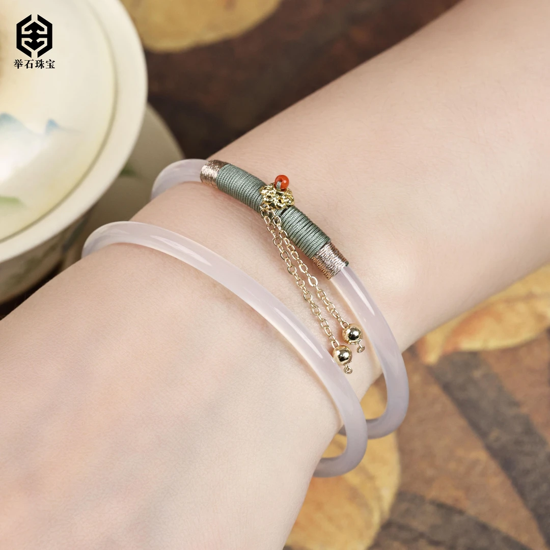 【举石珠宝】T1111-58-41玛瑙手镯(圈口自选/ab款一对/多样性发）X