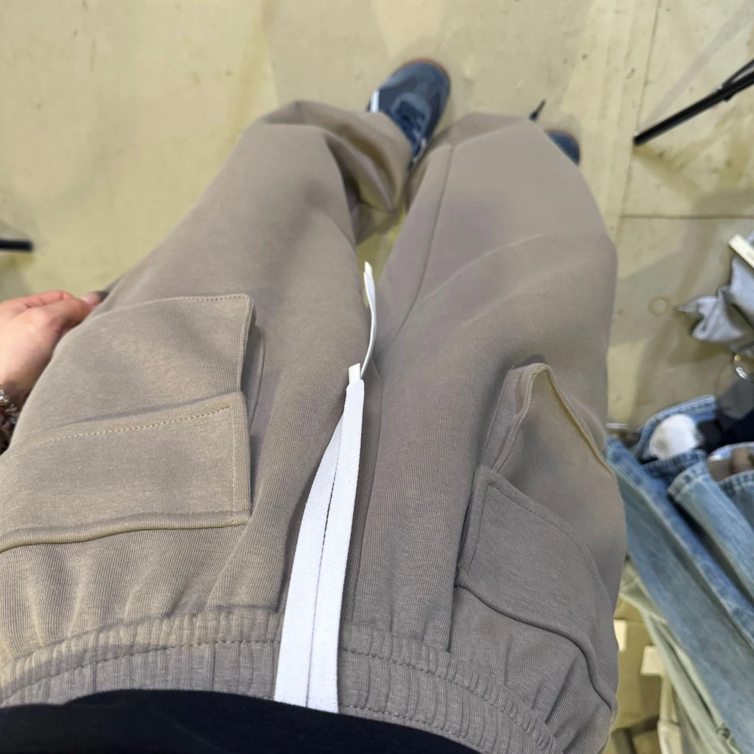 YOYO自制【双口袋】春款2025显瘦休闲小众设计感工装口袋休闲阔腿裤