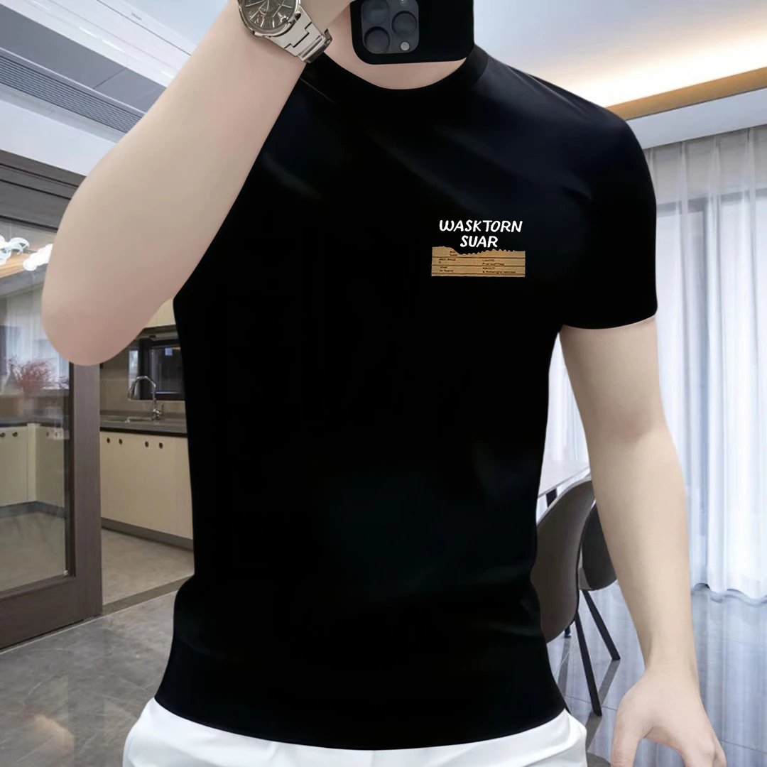 简约短袖t恤男士夏季2025新款男生微宽松衣服潮牌潮流体恤男款