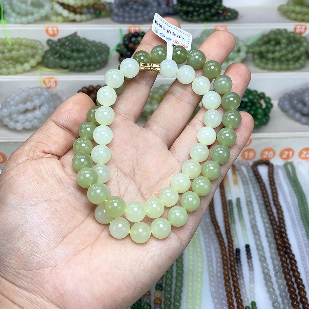 和田玉未镶嵌颈饰10mm