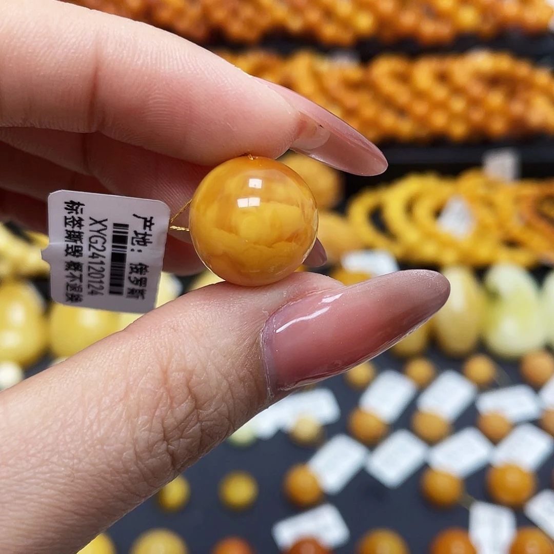 蜜蜡珠宝奇石未镶嵌15.9mm圆珠