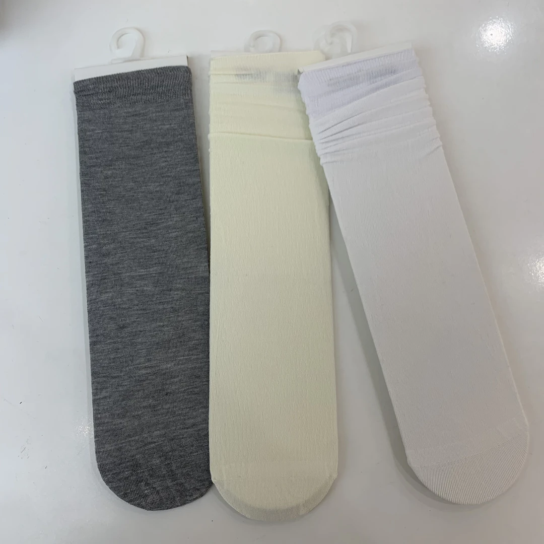 潮袜堆堆袜纯色薄款