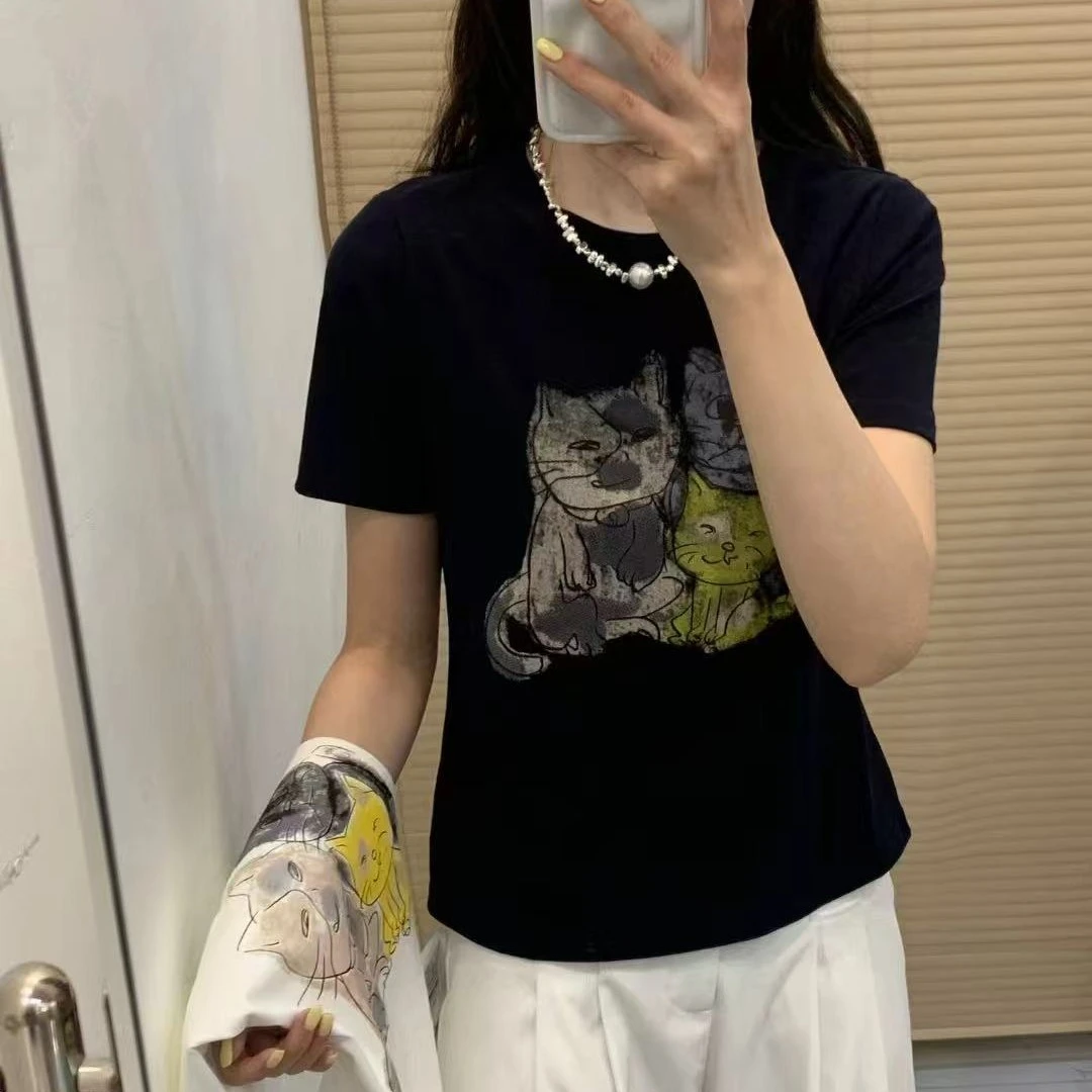 霞霞潮流猫咪半袖