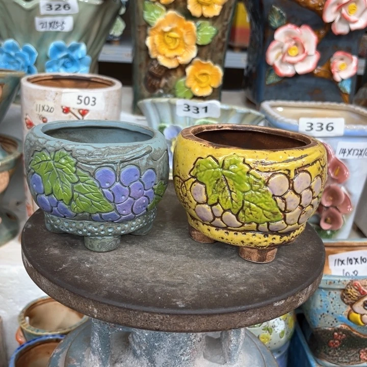 紫砂花盆粗陶材质多肉花盆