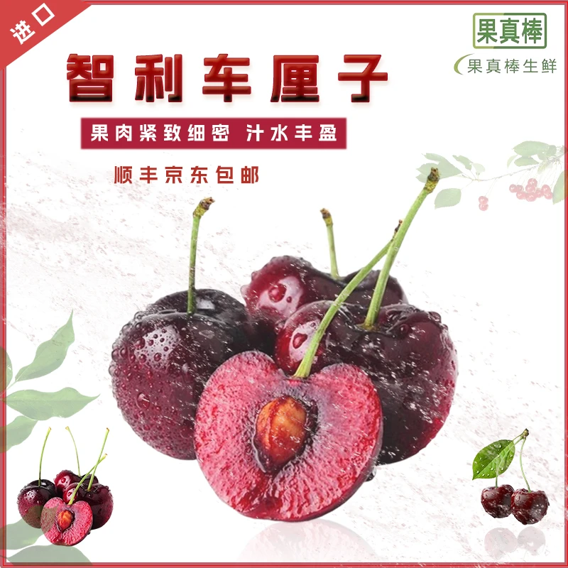 【果真棒】纯Bing  J-4J智利海运车厘子5斤脆甜多汁新鲜 内附果径卡