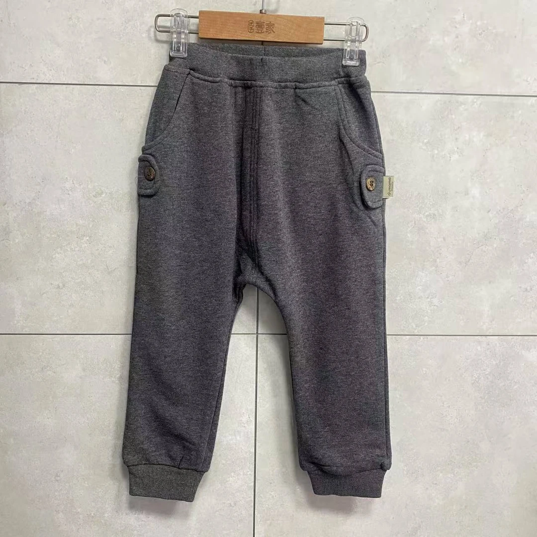 哎麻麻9011860新款男宝针织哈伦长裤外出服超萌炸街潮酷痞帅童装