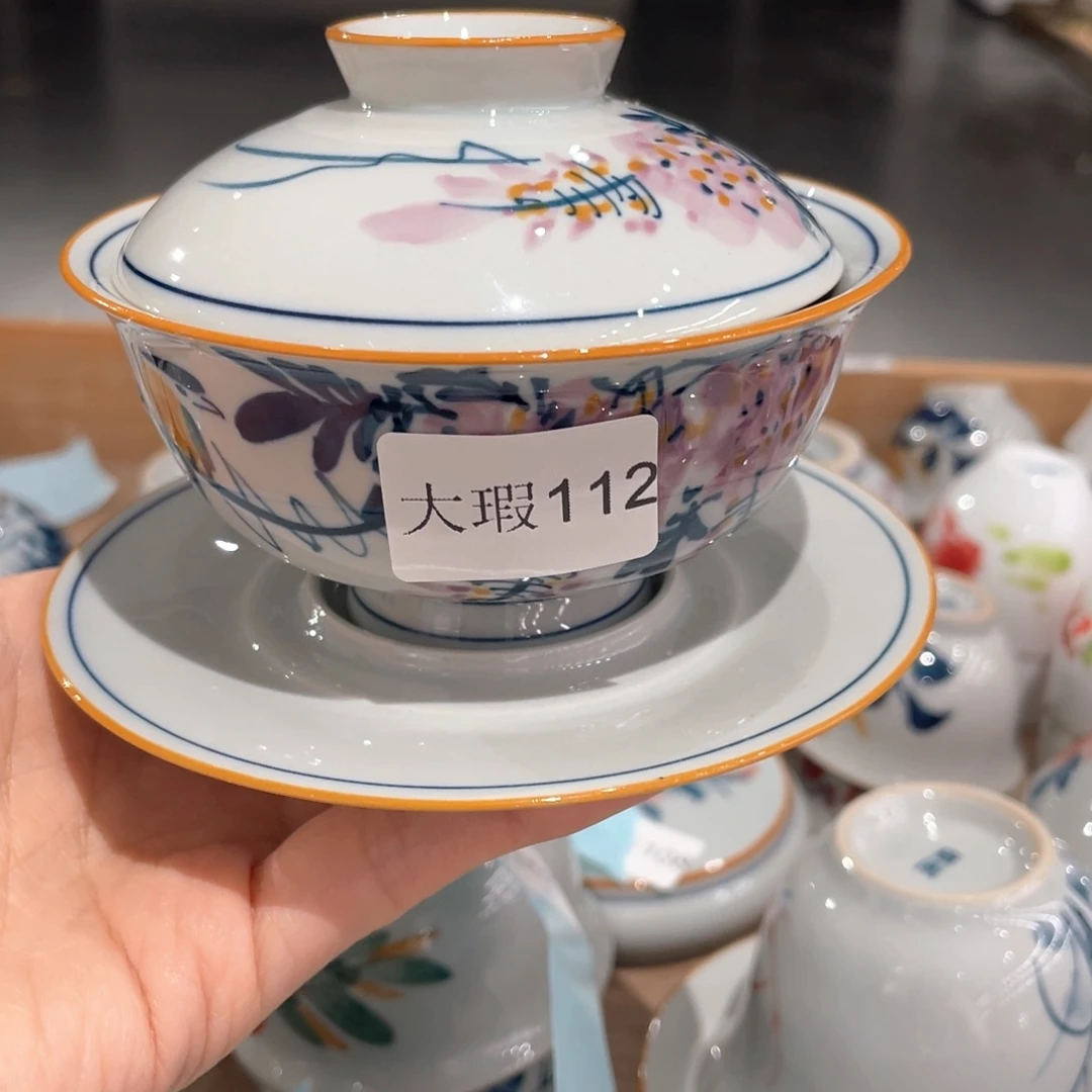 釉下手绘茶具微瑕