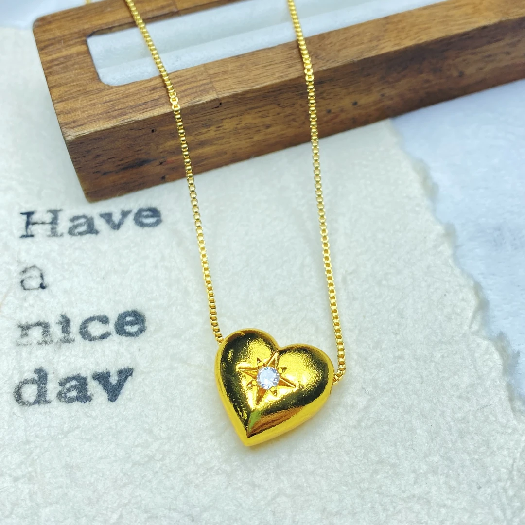 项链 YG0464黄色爱心盒子项链多样性发货46111