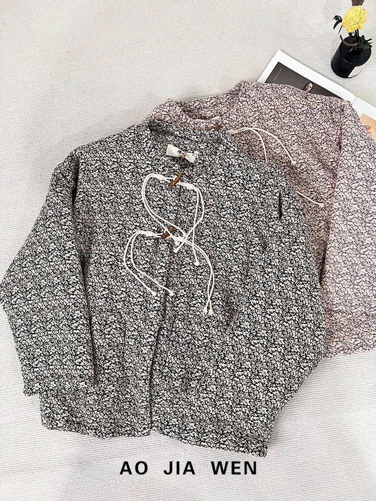 【佳文定制】2234国风印花盘扣加厚棉服外套上衣