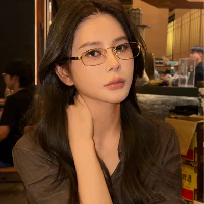 复古美式墨镜女款潮窄方框茶色高级感金属太阳眼镜男防紫外线街拍