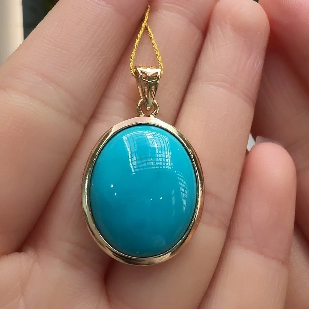 绿松石银S925镶嵌颈饰