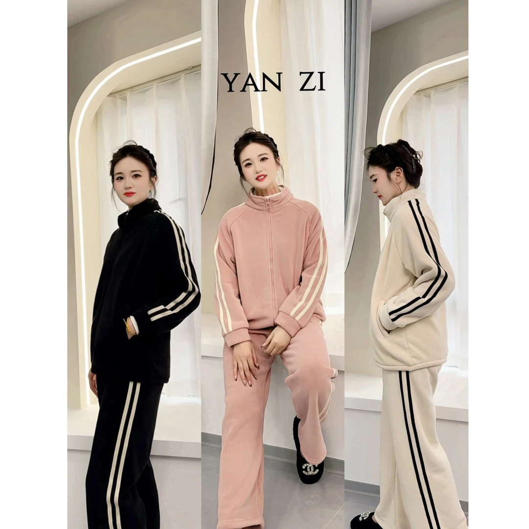 冬季海豚绒户外防风抗寒加厚特厚加绒款亲子套装女童男童青少年