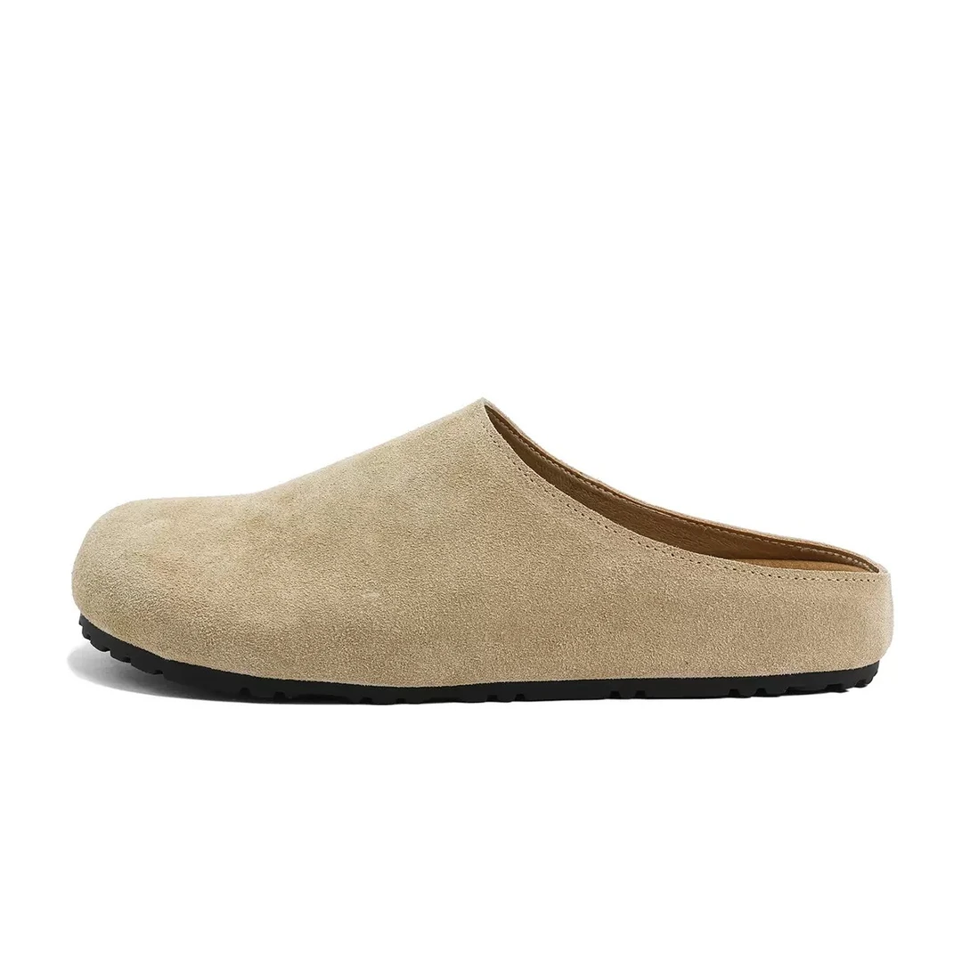 秋冬半托穆勒牛皮简约百搭松弛软底时尚拖鞋女外穿百搭勃肯鞋