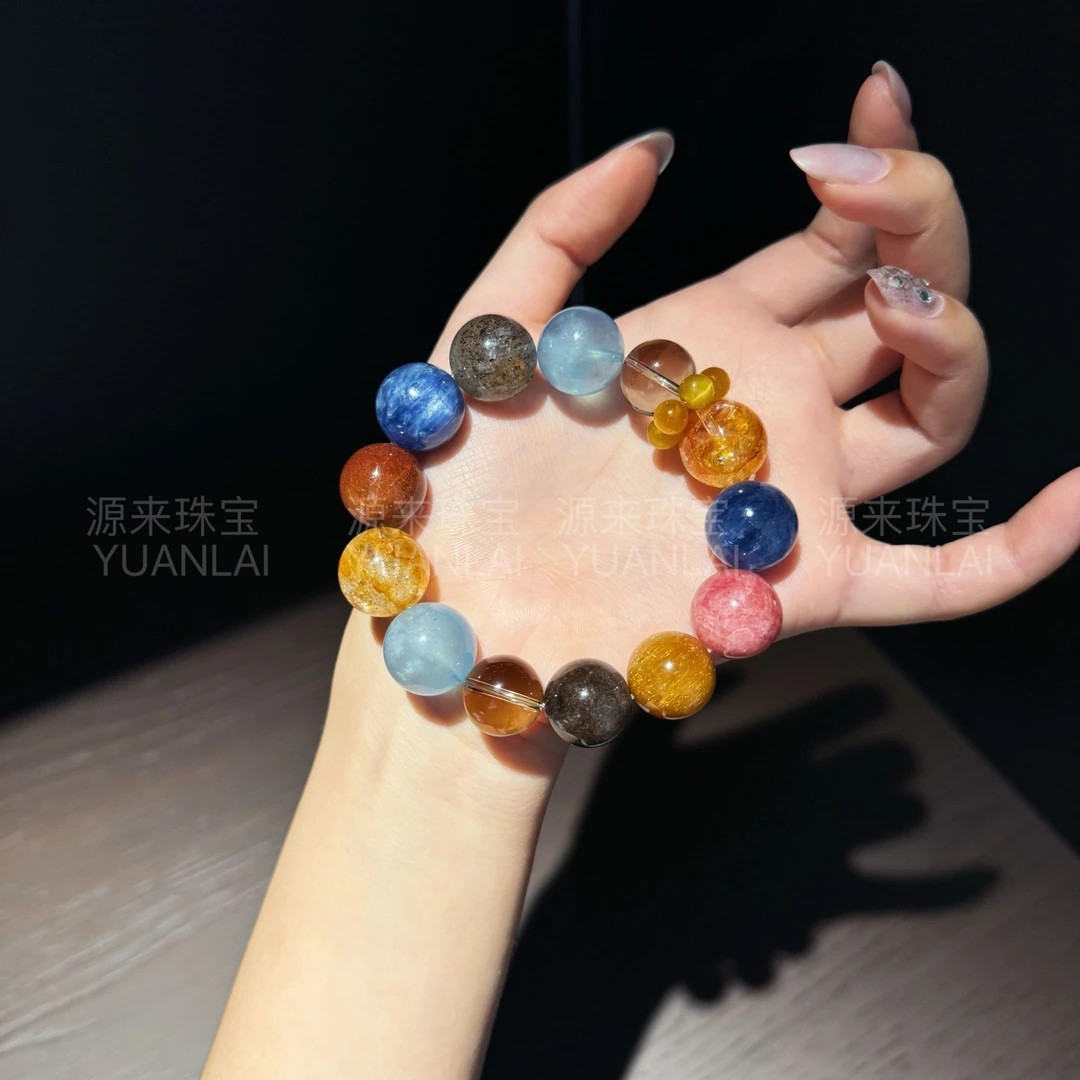 *枫*胶花红纹石发晶手串