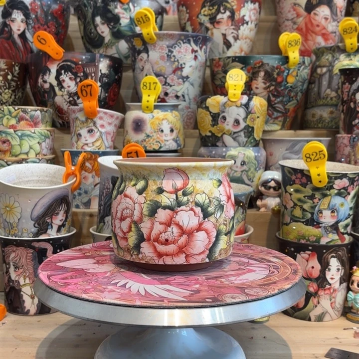 景德镇手绘花盆陶瓷13/12