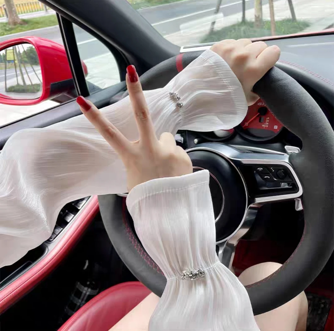 冰袖宽松防晒袖套夏季开车户外骑行薄款透气泡泡袖手袖