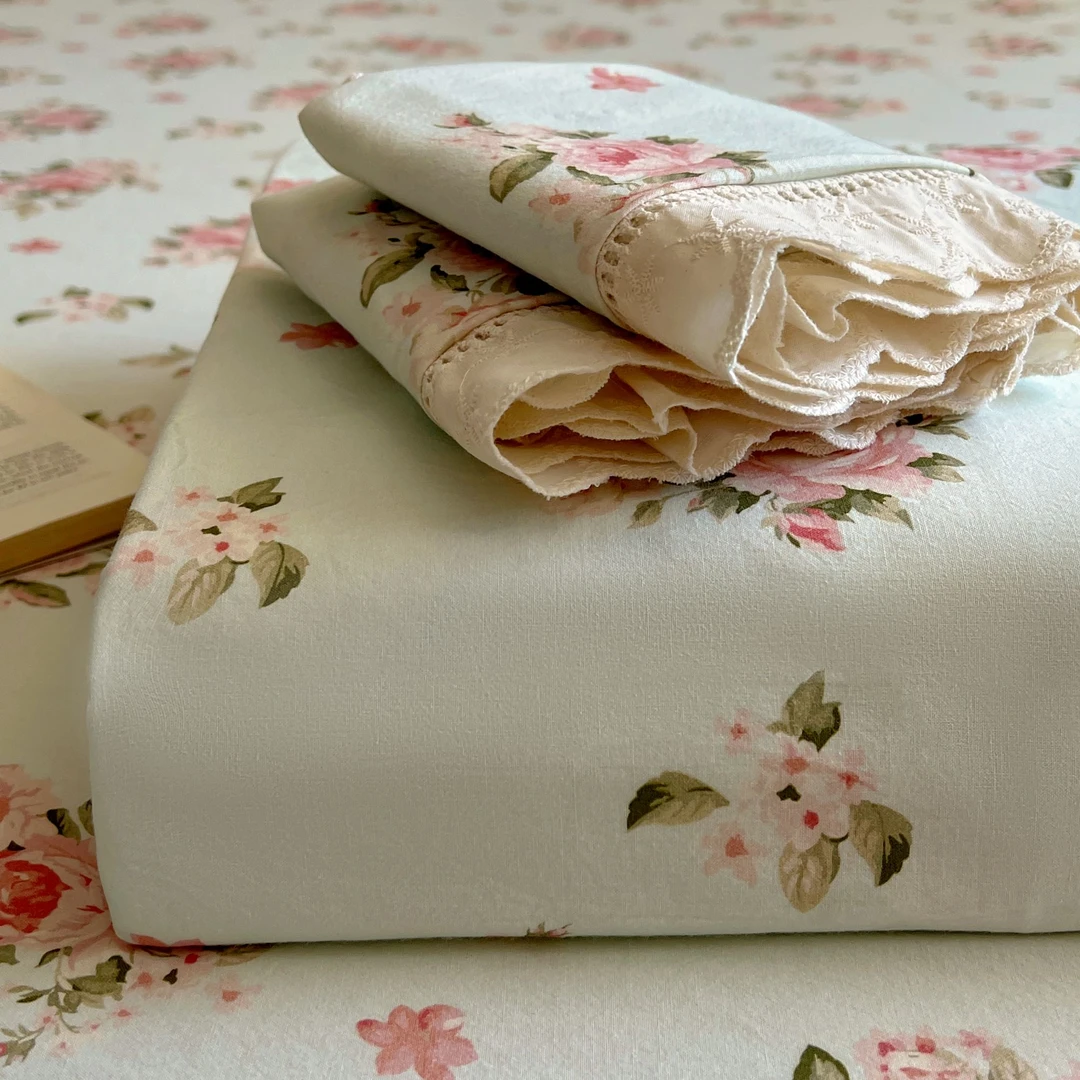 新款A类双层纱花边公主风儿童小碎花学生宿舍柔软床单单人单件