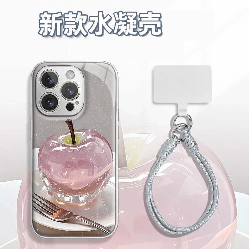 液态水凝水晶苹果适用苹果16手机壳iphone15华为oppo小米vivo防摔