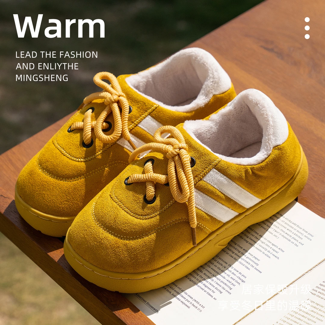 加绒休闲女2025冬季新款保暖棉鞋百搭简约舒适外穿防滑毛毛鞋