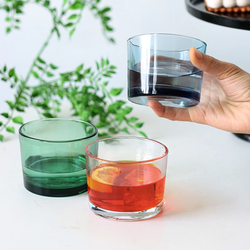 高颜值威士忌酒杯大口径家用玻璃水杯高级感简约可堆叠啤酒烈酒杯