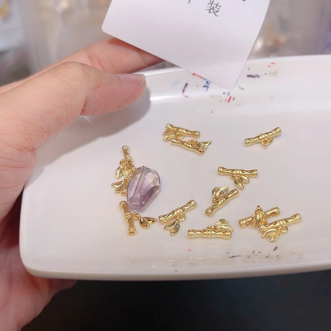 紫晶珠宝半成品银S925镀金镶嵌184