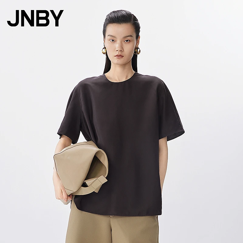 【商场同款】JNBY/江南布衣25夏新品衬衫短袖圆领宽松5P5214600